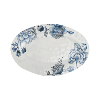 Afbeelding van 5Five, Servies, ROSE&amp;TULIPANI ONIRIA Ovale melamine serveerplank 45 x 30 cm