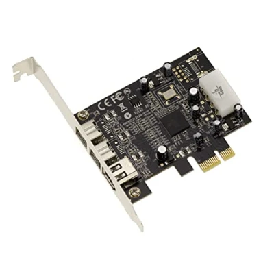 Afbeelding van KALEA INFORMATIQUE PCI Express PCIe x1 Firewire 800 en 400 IEEE1394A IEEE1394B 2+1 controllerkaart met TI XIO2213BZAY chipset