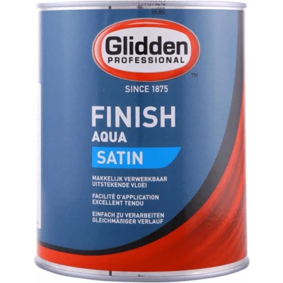 Afbeelding van glidden aqua finish sp satin wit 2.5 ltr