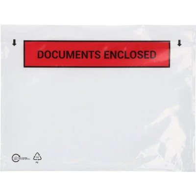 Afbeelding van x Paklijst envelop A5 Documents Enclosed 225 165 mm Met plakstrip Enveloppendoos