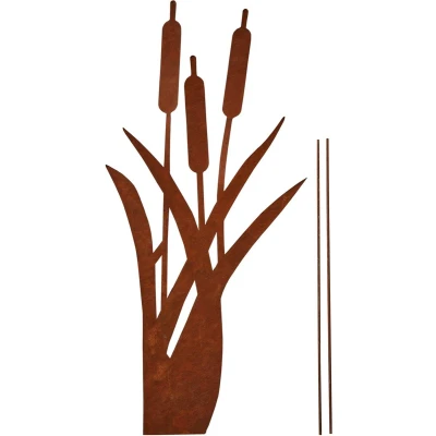 Afbeelding van UNUS® Tuinsteker Rietgras, Tuindecoratie in roestlook,