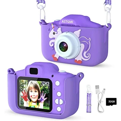 Afbeelding van Kindercamera, 2,0 inch display digitale camera voor kinderen, cadeau jongens en meisjes van 3, 4, 5, 6, 8, 7, 9, 10, 11 jaar, 1080p HD anti vallen, fototoestel als