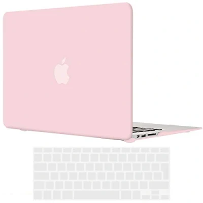 Afbeelding van TECOOL Hoes Compatibel met oude MacBook Air 13 inch 2010 2017, Model A1466 A1369, Plastic Slanke Beschermende Harde Case en EU Toetsenbord Cover, Mat Oppervlak, Roze