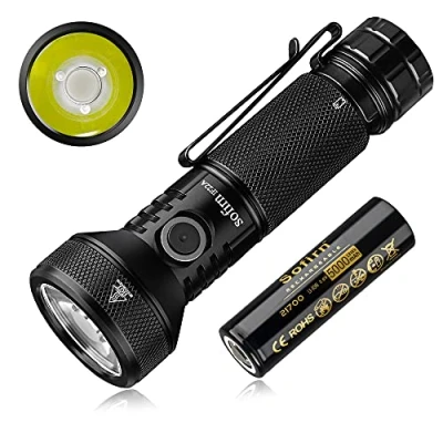 Afbeelding van sofirn Oplaadbare zaklamp, 2100 lumen, led, zeer krachtig, lang bereik, 697 m, IF22A schieten, buitenlamp, handvat type C, met batterij voor kamperen, noodgevallen, wandelen
