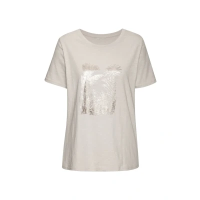 Afbeelding van Vivance Tshirt print, Dames, Maat: 36/38, Beige