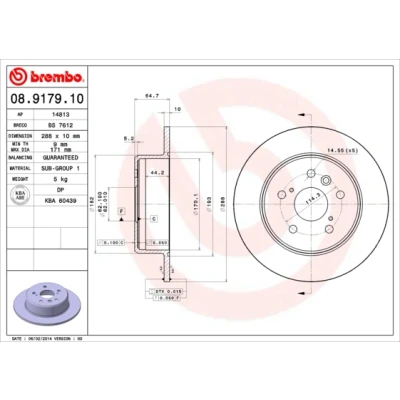 Afbeelding van Brembo Remschijf 08.9179.10