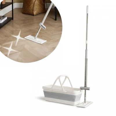 Afbeelding van Umuzi Cleaning Zelfreinigende Dweilset incl. Opvouwbare Emmer en 4 Moppen
