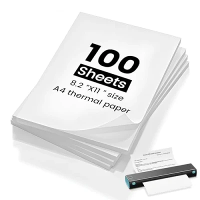 Afbeelding van thermisch papier A4, compatibel met de meeste A4 thermische printers, sneldrogend papier, BPA vrij, printerpapier voor documenten, webpagina&#039;s en foto&#039;s.