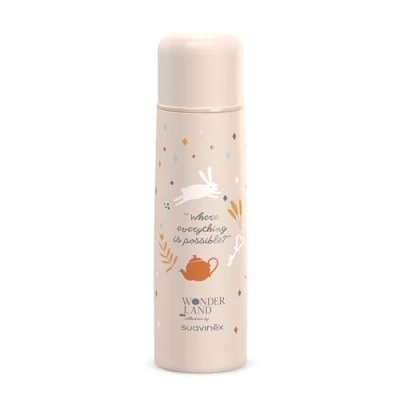 Afbeelding van Suavinex, Wonderland Thermosfles voor baby&#039;s, roestvrij staal, luchtdichte sluiting, warme en koude dranken, ideaal het bereiden van babyflessen, 500 ml, roze