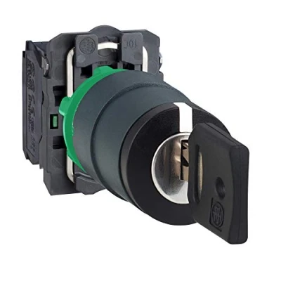Afbeelding van SCHNEIDER ELECTRIC XB5 COMPLETE KEUZESCHAKELAAR LANGE GREEP ZWART 3 STANDEN VAST CONTACT 2M KUNSTSTOF FRONTRING SCHROEF