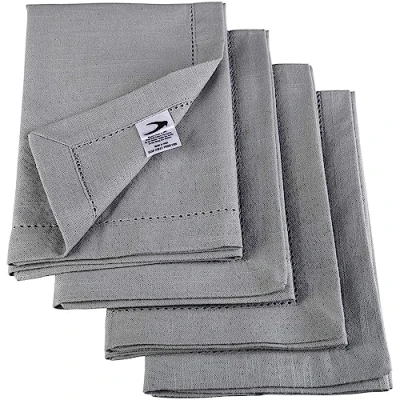 Afbeelding van Penguin Home 100% Linnen Look Katoen Servet 6 Delig Set, Effen Grijs