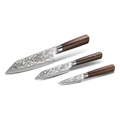 Afbeelding van BARE Cookware Japanse Messenset, 3 delig, Duits staal &amp; Levenslange Garantie Verhoog je snijtechnieken