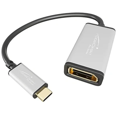 Afbeelding van KabelDirekt USB C op DisplayPort DP adapter 0,15 m (resoluties tot wel 4K/60 Hz, 3.1 en Thunderbolt 3, geschikt voor MacBook Pro 2016/2017, 12&quot;, Chromebook Pixel e.v.a.)