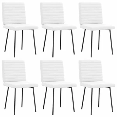 Afbeelding van vidaXL Eetkamerstoelen 6 st kunstleer wit