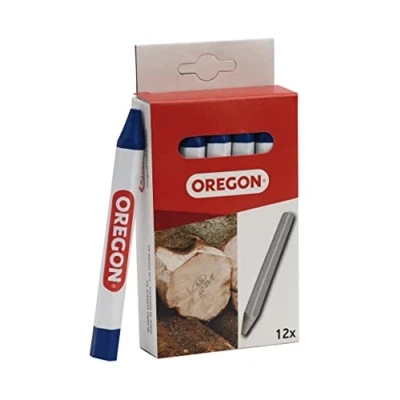 Afbeelding van Oregon Makierkrijt; professionele 6 zijdige krijtmarker, schrijven op hout, metaal, steen, beton, tegels, keramiek, kunststof, glas &amp; meer, pak van 12, blauw (295360)
