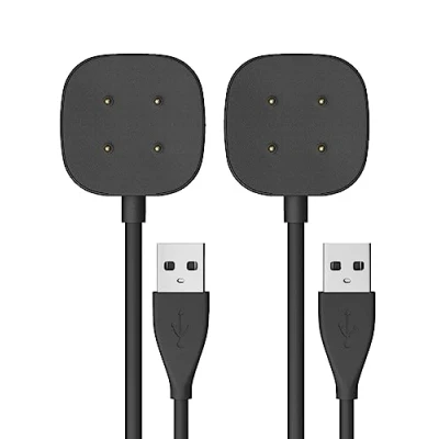 Afbeelding van oplader voor Fitbit Versa 4 &amp; Sense 2 Vervanging 3.3Ft snel opladen kabel Dock Sense/Sense 2/Versa 3/Versa Smartwatch USB 2Pack
