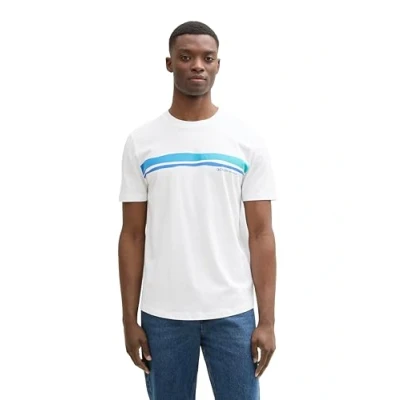 Afbeelding van TOM Tailor Denim Tshirt print, Heren, Maat: Small, White