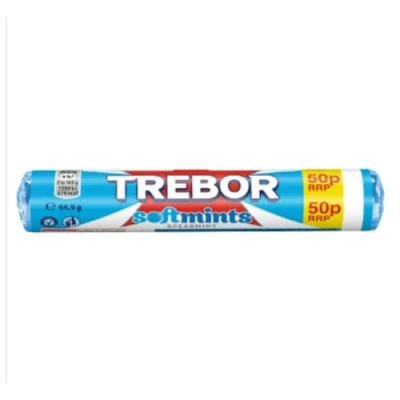 Afbeelding van Trebor Softmints Spearmint Mints Roll Pak van 40 x 44,9 g