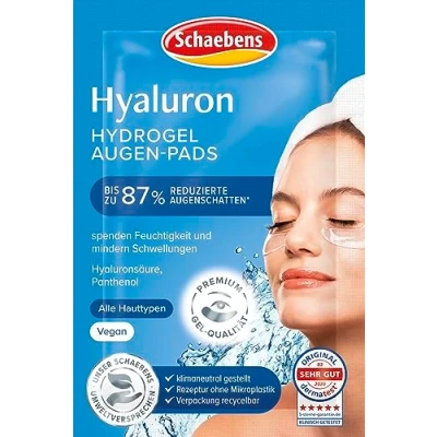 Afbeelding van Schaebens Hyaluron hydrogel oogpads, verkoelend effect, vermindert oogschaduw en zwellingen tot 81% met hyaluronzuur panthenol voor alle huidtypes