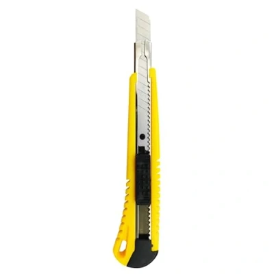 Afbeelding van RAYLU PAPER Professionele intrekbare cutter met antislip handgreep en 9 mm lemmet, robuuste universele snijder roestvrijstalen geleiding mesvergrendeling voor opslagwerkzaamheden (model 110)