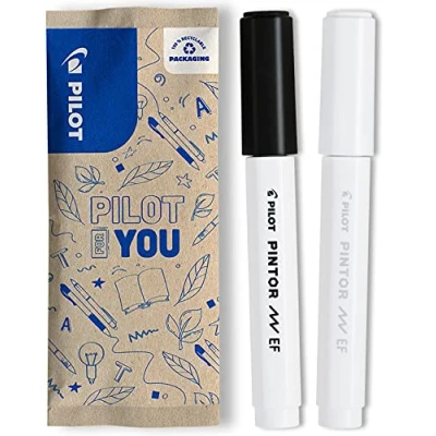 Afbeelding van Pilot Pintor Verfstift flow pack Extra Fijn Zwart/Wit 2 stuks