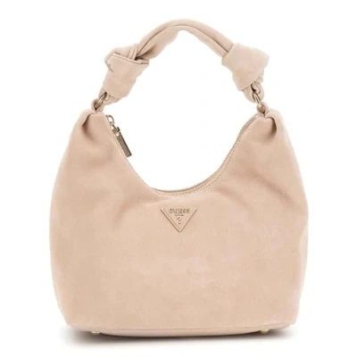 Afbeelding van GUESS Leren schoudertas Isotta Hobo Bag Simply Taupe beige
