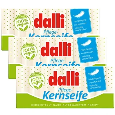 Afbeelding van Dalli Verzorging kernzeep 3 x 375g ongeparfumeerd plantaardig (verpakking van 3)