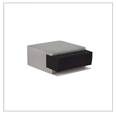 Afbeelding van EVI Herrajes Deurstopper zelfklevend Mini 25 x 14 mm zwart rubber vierkant roestvrij staal sterke hechting 100% functioneel Mod. 197/25 AM