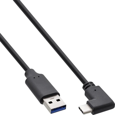 Afbeelding van USB A naar Haakse C Kabel 3.2 Gen 2 meter Zwart