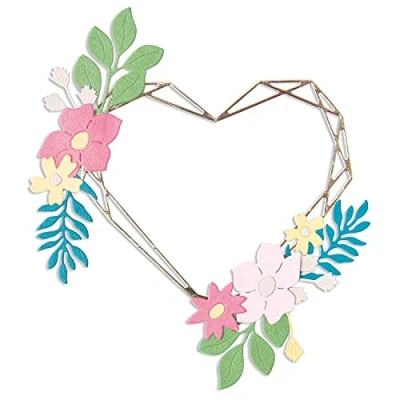 Afbeelding van Sizzix Thinlits Die Set 9PK Floral Geo Heart Frame van Lisa Jones, 665478