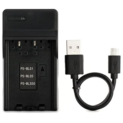 Afbeelding van BLS 1 USB Oplader voor Olympus E 400, 420, 450, 600, 620, M10, P1, P2, P3, PL1, PL2, PL3, PL5, PL6, PL7, PM1, PM2, Stylus 1, 1s Camera en Meer