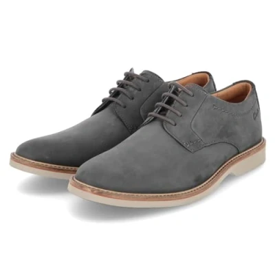 Afbeelding van Clarks Atticus Veterschoenen, Heren, Maat: 41, Dark grey Nubukleer