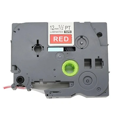 Afbeelding van BROVACS 1 Pack Wit op Rood Label Tape Compatibel voor Brother P Touch TZ 435 TZe 12mm 1/2&quot; OPA1143E