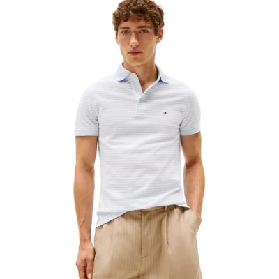 Afbeelding van Tommy Hilfiger Heren 1985 Slim Polo MW0MW17771 S/S Polo, Blauw (Breezy blauw/wit), XL, (luchtig XL