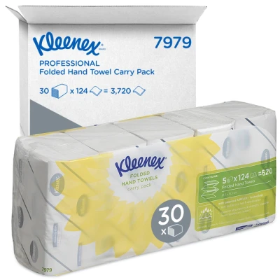 Afbeelding van Kleenex papieren handdoeken Ultra, intergevouwen, 2 laags, 124 vellen, pak van 5 stuks handdoek