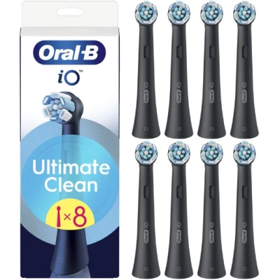Afbeelding van Oral B, Borstels + opzetstukken, B iO Series Ultimate Clean Black Replacement Brush Heads 8 count (8 x)
