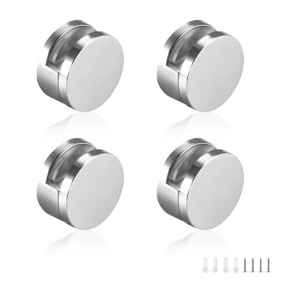 Afbeelding van WJUAN 4 stuks glazen klem badkamer spiegel clips zinklegering glas clip plank ondersteuning beugels houder, geschikt voor badkamer, woonkamer, openbare plaatsen