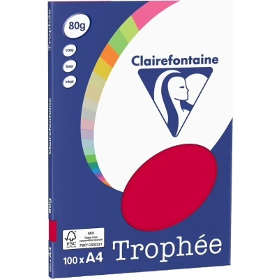 Afbeelding van Clairefontaine Trophée Bessen Rood kopieerpapier A4 80 gram 100 vellen