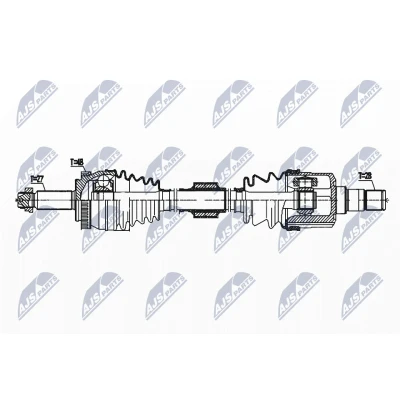 Afbeelding van NTY NPW HY 569 Aandrijfas Vooras links 664mm 88mm