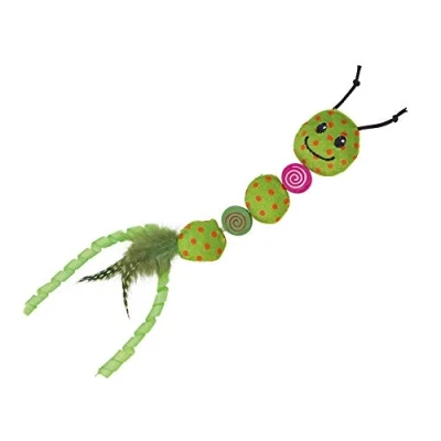 Afbeelding van Nobby Pluche worm met Catnip groen 24 cm