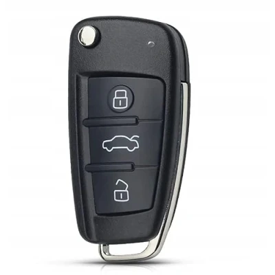 Afbeelding van AWPARTS autosleutelbehuizing radio sleutelbehuizing auto afstandsbediening behuizing compatibel met Audi A3 8P A4 B7 A6 C6 A8, zwart, 32 EU 3X Schmal