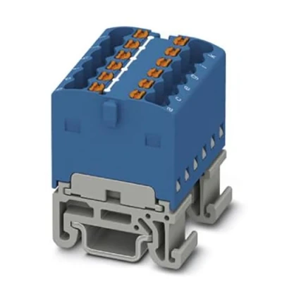 Afbeelding van Phoenix Contact PTFIX 12X1,5 NS15A BU 3002922 Verdeelblok Aantal polen: 12 0.14 mm² 1.5 Blauw 20 stuk(s)
