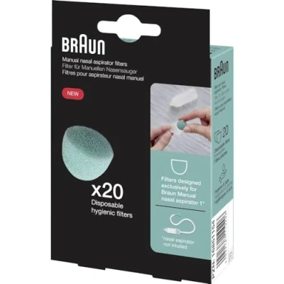 Afbeelding van Braun Filters voor Handbediende neusreiniger 1 (verlichting bij slijm, baby, pasgeborene, voorzichtig, snel, 2 zuigmondjes, comfortabel, reinigen in de vaatwasmachine, hygiënisch, zonder BPA) BNA020EU