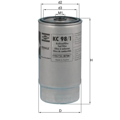 Afbeelding van Mahle Original Brandstoffilter KC 98/1