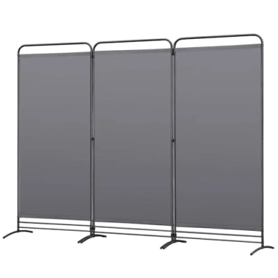 Afbeelding van Angel Living Paravent kamerverdeler, 3 panelen, beschermende schermen, vouwscherm, kamerscheidingswanden, tuin, privacy, buitenschermen, grijs