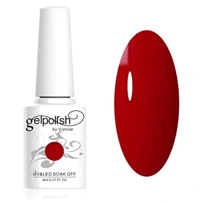 Afbeelding van Vishine Soak Off nagellak 8ml, semi permanent, UV, LED, nail art, manicure, onderlak, rood, #1535
