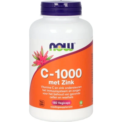Afbeelding van NOW C 1000 met Zink Vegicaps 180VCP
