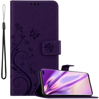 Afbeelding van Cadorabo Hoesje geschikt voor Samsung Galaxy S10 PLUS in Bloemen DONKER PAARS Beschermhoes Case Cover