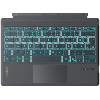 Afbeelding van Inateck Surface Pro 7 toetsenbord, compatibel met 7/7+/6/5/4 trackpad, Bluetooth 5.3, kleurige achtergrondverlichting, QWERTZ, KB02027