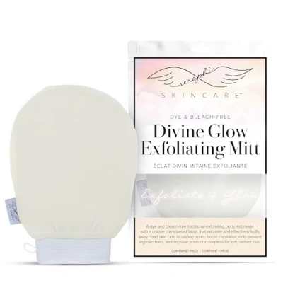 Afbeelding van Seraphic Skincare Divine Glow Exfoliating Mitt (1pc) 100%, Dye Free, Bleach Free Vegan Viscose Korean Glove Body Exfoliator for Self Tan Removal &amp; Keratosis Pilaris